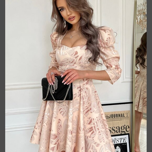 FLORAL DRESS WITH BUFFED SLEEVES - Picture 3 of 7